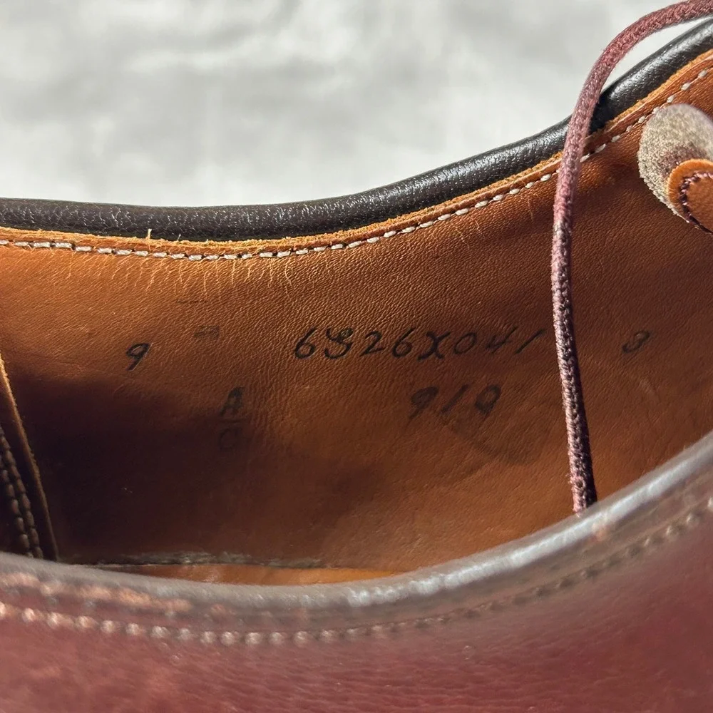 Alden Mens Burgundy Leather Oxford Dress‎ Shoes Made in USA Size 9 A/C